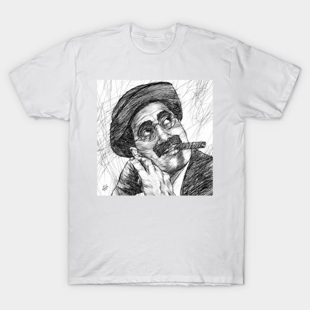 GROUCHO MARX ink portrait .3 T-Shirt by lautir